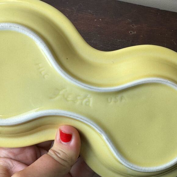 FiestaWare Creamer Sugar Tray ONLY‎ Figure 8 Dish 10" Light Yellow 1986 - 2002 - Picture 6 of 7